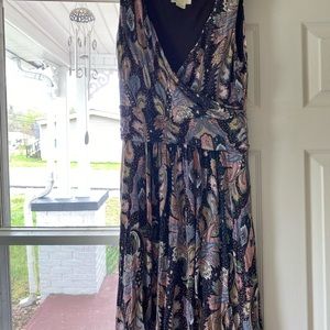 ANTHROPOLOGIE MIDI WRAP DRESS